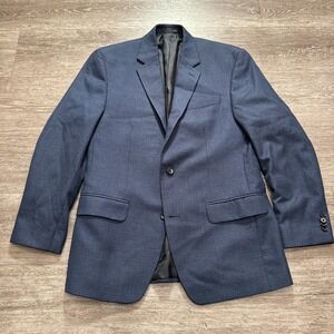Michael Kors Sport Coat Mens 38 R Blue Houndstooth‎ Blazer Jacket 2 Button Adult
